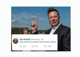 Elon Musk suona l’allarme: «Senza figli l'Italia scomparirà»